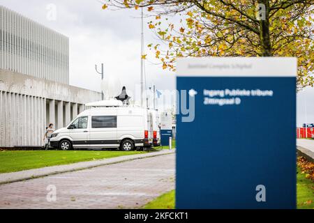 BADHOEVENDORP - der Justizkomplex Schiphol vor dem Urteil in dem umfangreichen Strafverfahren über den Abschuss von Flug MH17. Vier Männer werden wegen der Beteiligung an der Katastrophe, bei der alle Insassen getötet wurden, angeklagt. Foto: ANP / Hollandse Hoogte / Jeffrey Groeneweg niederlande Out - belgien Out Stockfoto