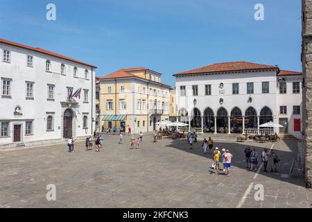 Loggia-Palast (Palazzo della Loggia), Tito-Platz (Titov trg), Koper, Slowenisches Istrien, Slowenien Stockfoto