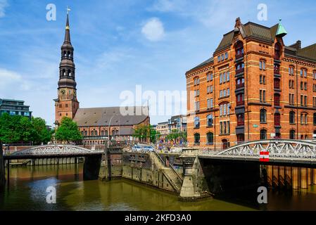 Das Wasserschloss im Hamburger Lagerhaus Stockfoto