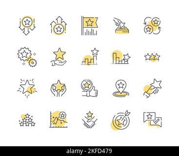 Symbole für die Sterne-Bewertung eingestellt Stock Vektor