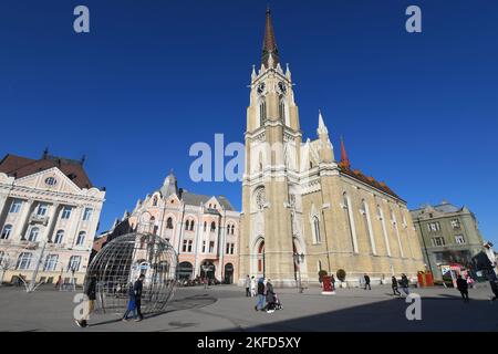 Novi Sad: Name der Maria-Kirche, auf dem Platz der Freiheit. Serbien Stockfoto