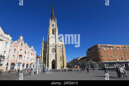 Novi Sad: Name der Maria-Kirche, auf dem Platz der Freiheit. Serbien Stockfoto