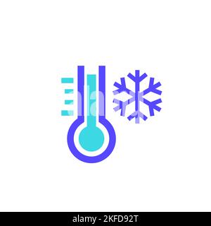 Symbol für niedrige Temperatur auf Weiß Stock Vektor
