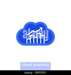 Symbol für die Cloud-Analyse mit einem Diagramm Stock Vektor