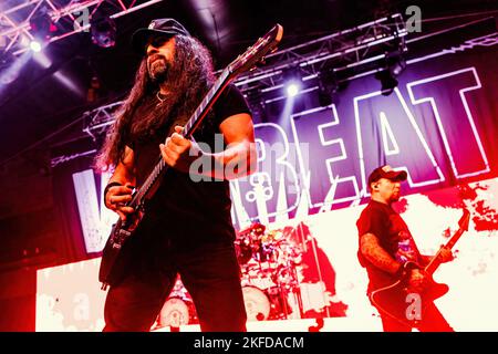 Mailand, Italien. 17.. November 2022. Rob Caggiano von der dänischen Rockband Volbeat tritt live im Alcatraz auf. Kredit: SOPA Images Limited/Alamy Live Nachrichten Stockfoto