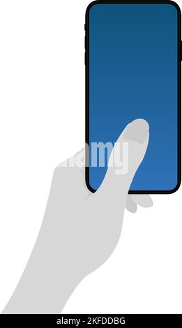 Abbildung des Haltes eines Mobiltelefons ( Mock up ) Stock Vektor