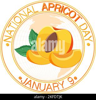 National Apricot Day Poster Design Illustration Stock Vektor