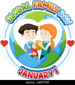 Illustration zum Global Family Day Banner Stock Vektor