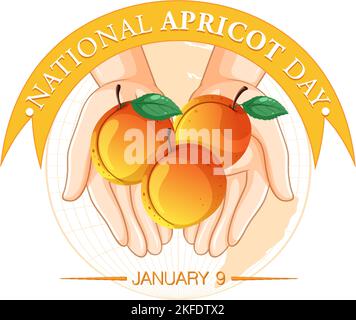National Apricot Day Poster Design Illustration Stock Vektor