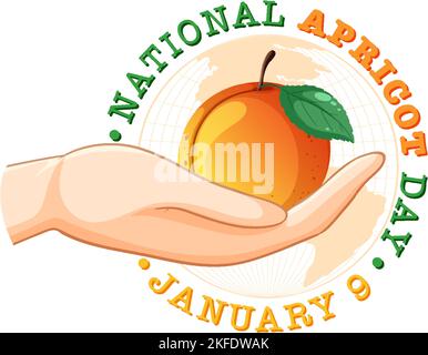 National Apricot Day Poster Design Illustration Stock Vektor