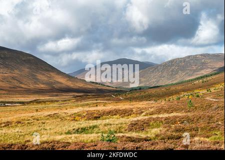 Ein abgelegenes Tal in den Cairngorms Bergen in Nordschottland Stockfoto