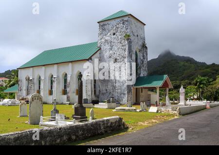 Die historische christliche Kirche der Cook Islands in Avarua, Rarotonga, Cook Islands. Es wurde 1853 von Missionaren gebaut. Stockfoto