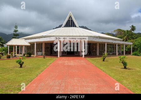 St. Josephs katholische Kirche auf der tropischen Insel Rarotonga, Cook Islands Stockfoto