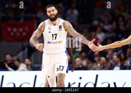 Madrid, Spanien - 17. november 2022 Vincent Poirier von Real Madrid während des Euroleague-Basketballspiels von Turkish Airlines zwischen Real Madrid und Alba Berlin am 17. november 2022 im Pavillon des Wizink Center in Madrid, Spanien - Foto: Oscar J Barroso/DPPI/LiveMedia Stockfoto