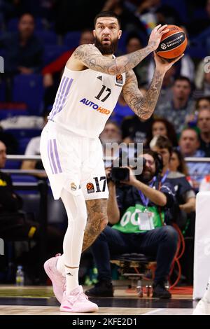 Madrid, Spanien - 17. november 2022 Vincent Poirier von Real Madrid während des Euroleague-Basketballspiels von Turkish Airlines zwischen Real Madrid und Alba Berlin am 17. november 2022 im Pavillon des Wizink Center in Madrid, Spanien - Foto: Oscar J Barroso/DPPI/LiveMedia Stockfoto