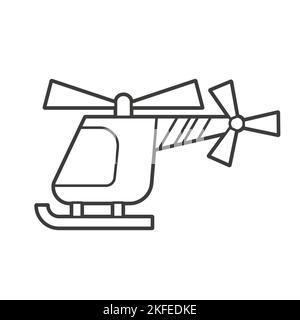 Vektor-Illustration eines Hubschraubers. Icon-Stil mit schwarzer Umrandung. Bild für Kinder Stock Vektor