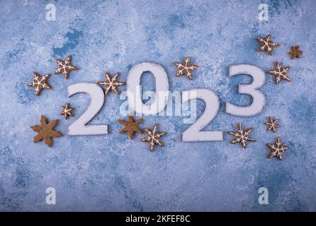 2023 Komposition zu Neujahr und Weihnachten Stockfoto