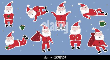 Pack von Stickern fröhlichen weihnachtsmann Stockfoto