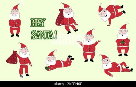 Pack von Stickern fröhlichen weihnachtsmann Stockfoto