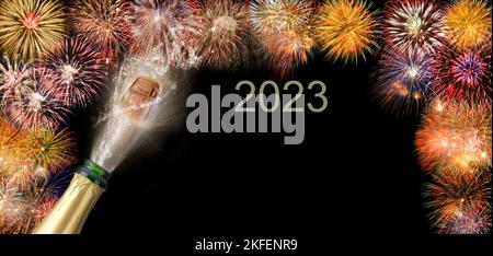 Silvester und Neujahr 2022 / 2023 Stockfoto