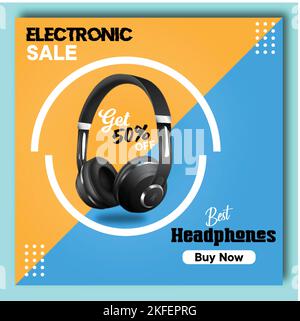 Business Corporate Social Media Post Template Für Kopfhörer Stock Vektor