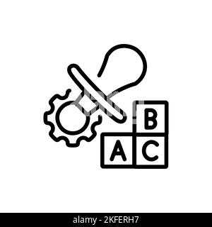 Entwicklung Baby Farbe Linie Symbol. Kinder lernen. Piktogramm für Webseite Stock Vektor