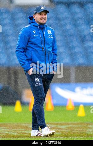 Schottland-Cheftrainer Gregor Townsend während einer Trainingseinheit im BT Murrayfield Stadium, Edinburgh. Bilddatum: Freitag, 18. November 2022. Stockfoto