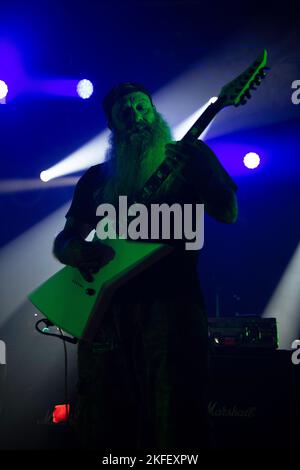 Die amerikanische Sludge-Metal-Band Crowbar trat live im Astra Luturhaus in Berlin auf, während sie Sepultura auf ihrer Quadra Tour unterstützte. Stockfoto