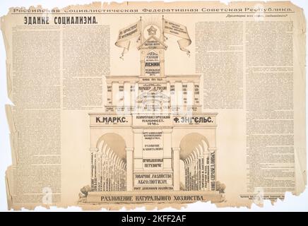 Wachstum der Volkswirtschaft, 1919. [Herausgeber: Izd. VTSIK; Ort: Moskau] Weitere Titel: Zdanie sotsializma Stockfoto