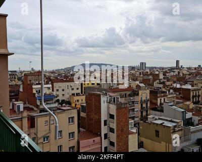 Stadtbild. Blick vom Balkon. Barcelona, Katalonien, Spanien. Stockfoto