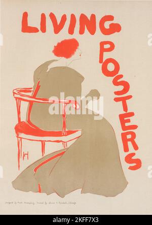 Affiche am&#xe9;ricaine pour les "Living Posters" (Affiches vivants), c1897. [Herausgeber: Imprimerie Chaix; Ort: Paris] Stockfoto