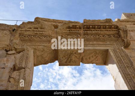 Die archäologische Stätte des Bacchus-Tempels und des Jupitertempels in Baalbek, Libanon Stockfoto