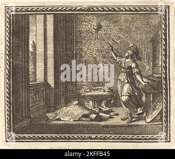 Minerva Changing Arachne into a Spider, veröffentlicht 1676. Stockfoto