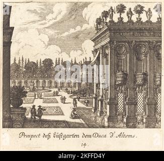 Gardens, Duke d'Altes, 1681. Stockfoto