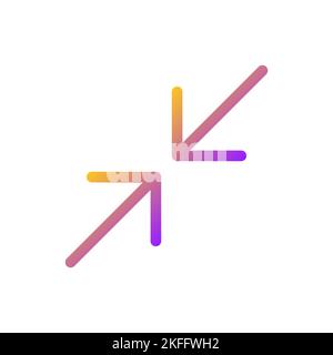 Symbol für die lineare benutzeroberfläche mit perfekt abgestuftem Gradienten zur Bildschirmminimierung von Pixeln Stock Vektor