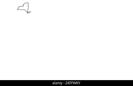 New York State of United States of America, USA. Vereinfachte dicke schwarze Umrisskarte. Einfache flache Vektordarstellung Stock Vektor