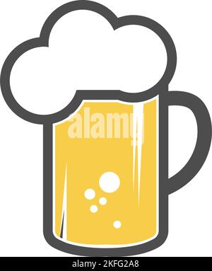 Ein Glas Bier isoliert auf weißem Hintergrund. Stock Vektor