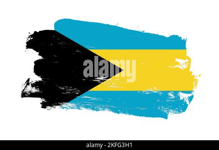 Stroke Pinsel gemalt Distressed Flagge der bahamas auf weißem Hintergrund Stockfoto