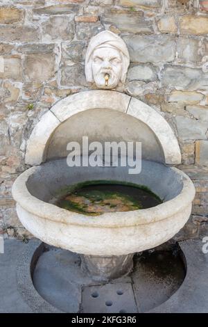 17.. Jahrhundert Da Ponte-Brunnen (Da Pontejev vodnjak), Preserenplatz, Koper, Slowenisches Istrien, Slowenien Stockfoto
