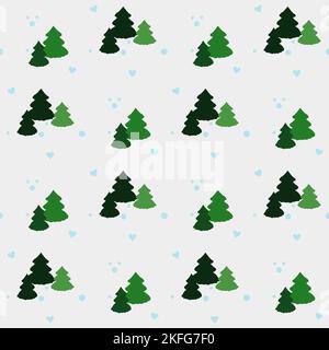 Weihnachtsbaum nahtlose Muster Ornament für Dekor, grün und blau Winterwald Stock Vektor