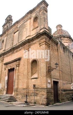 Francavilla Fontana, Italien. Außenansicht der katholischen Kirche Sebastian aus dem 18.. Jahrhundert. Stockfoto