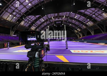 Manchester, Großbritannien. 18.. November 2022. Allgemeiner Blick in Manchester Central vor dem Finale der Rugby League-Weltmeisterschaft 2021 im Rollstuhl Frankreich gegen England in Manchester Central, Manchester, Großbritannien, 18.. November 2022 (Foto von Mark Cosgrove/News Images) in Manchester, Großbritannien am 11/18/2022. (Foto von Mark Cosgrove/News Images/Sipa USA) Quelle: SIPA USA/Alamy Live News Stockfoto