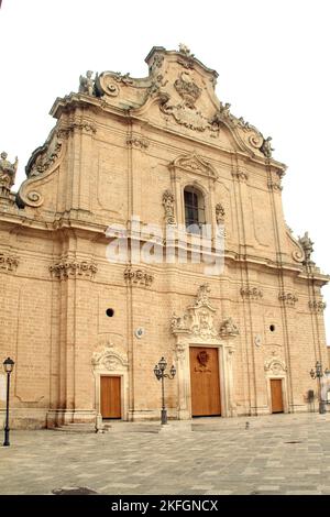 Francavilla Fontana, Italien. Außenansicht der Kirche des Heiligen Rosenkranzes (Mutterkirche). Stockfoto