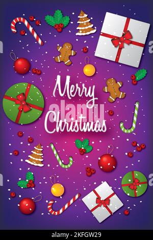 Poster Hintergrund mit Weihnachten Grafik-Elemente Stockfoto