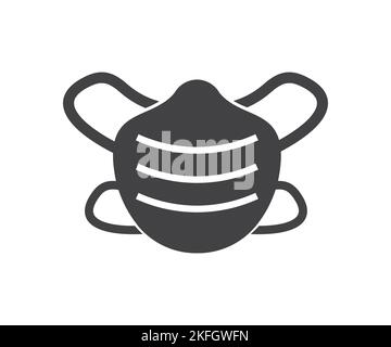 Gesichtsmaske mit Atemschutz. Gesichtsmaske Schutz vor Verschmutzung, Virus, Grippe und Coronavirus Logo-Design. Gesichtsverschmutzungsmasken isoliert. Stock Vektor