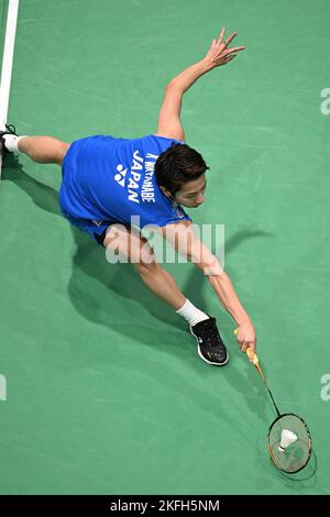 Sydney, Australien. 18.. November 2022. Koki Watanabe aus Japan gesehen während der 2022 SATHIO GROUP Australian Badminton Open Männer Einzel-Viertelfinale gegen Kodai Naraoka aus Japan. Watanabe verlor das Spiel 15-21, 21-16, 15-21. (Foto von Luis Veniegra/SOPA Images/Sipa USA) Quelle: SIPA USA/Alamy Live News Stockfoto