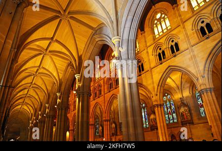 Die Arkade der St Mary's Cathedral - Sydney, Australien Stockfoto