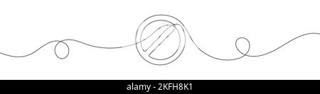 Verbotszeichen im Stil der kontinuierlichen Linienzeichnung. Linienart des STOPPSYMBOLS. Vektorgrafik. Abstrakter Hintergrund Stock Vektor