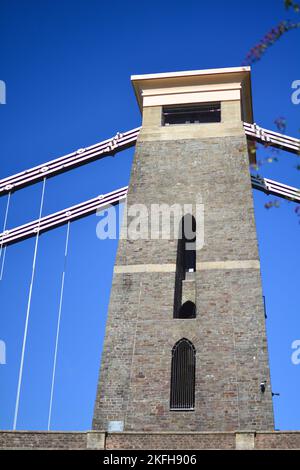 Bristol Clifton Hängebrücke, entworfen und gebaut von Isambard Kingdom Brunel in Bristol England Großbritannien Stockfoto