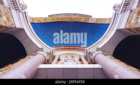 Blick auf die Labour-Universität von Gijón; Fürstentum Asturien, Asturien, Spanien, Europa Stockfoto